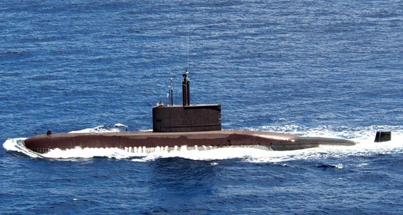 Tàu ngầm Type U209 của Hải quân Hàn Quốc, do Đức chế tạo.